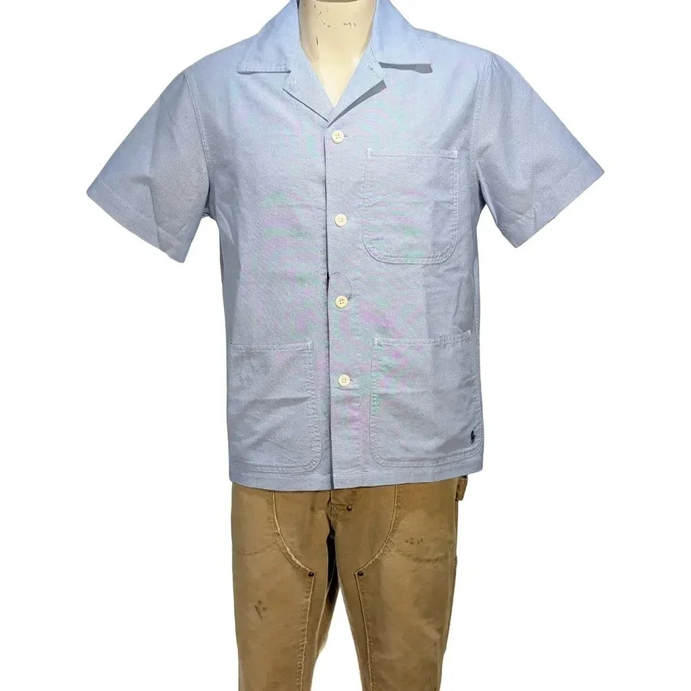 Polo Ralph Lauren Oxford Short Sleeve Overshirt Button Down Shirt Sz S NWT $125